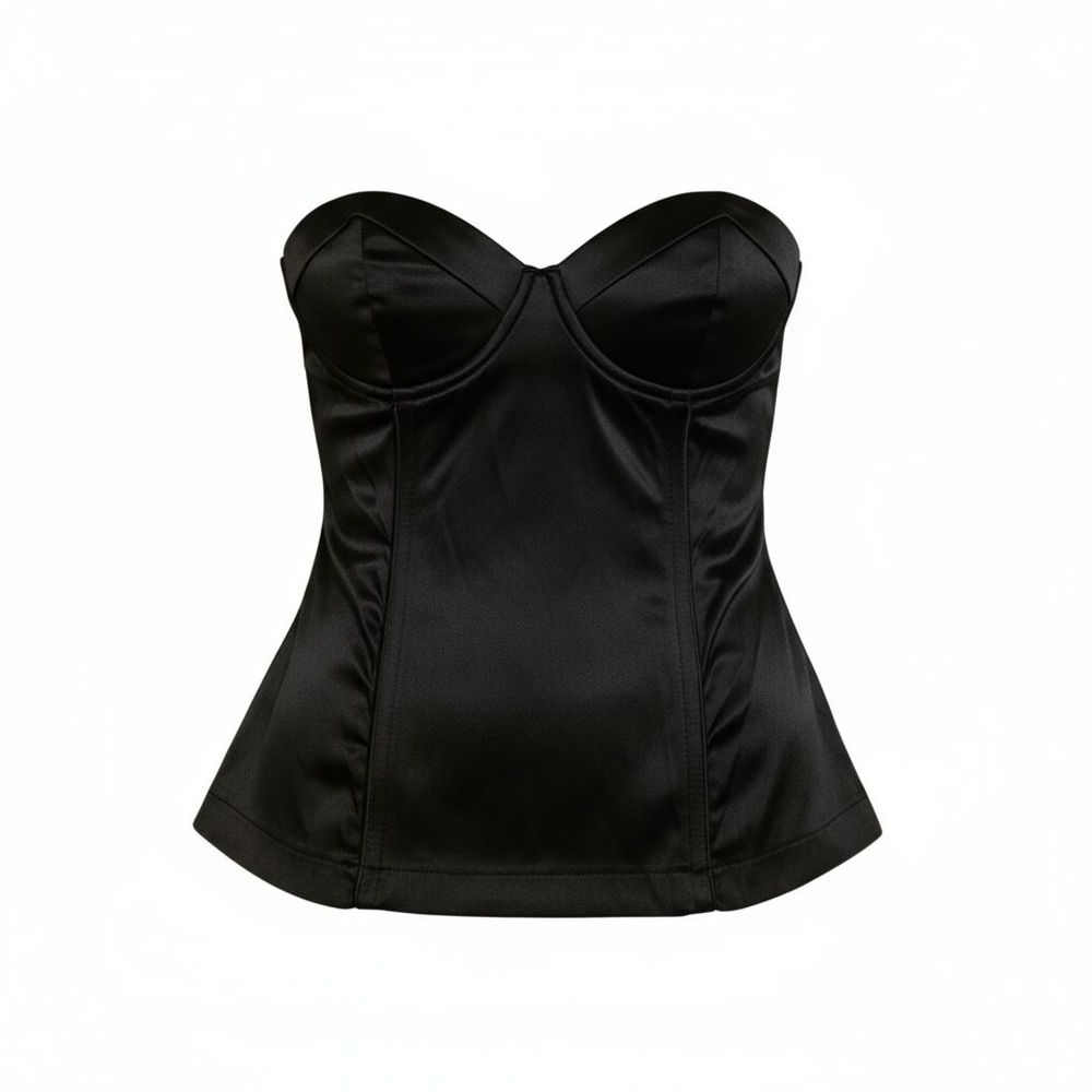 Black Satin Bustier